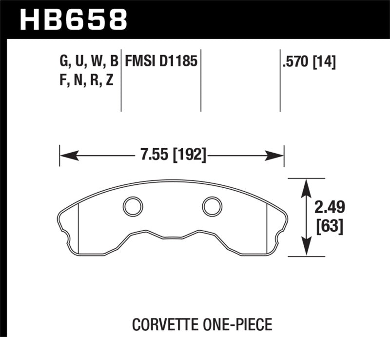 Hawk Performance Hawk 06-10 Chevy Corvette (Improved Pad Design) Front HPS Street Brake Pads