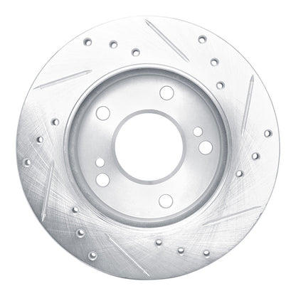 R1 Concepts R1 94-96 Nissan 240SX Front Left Drilled & Slotted Silver Brake Rotor