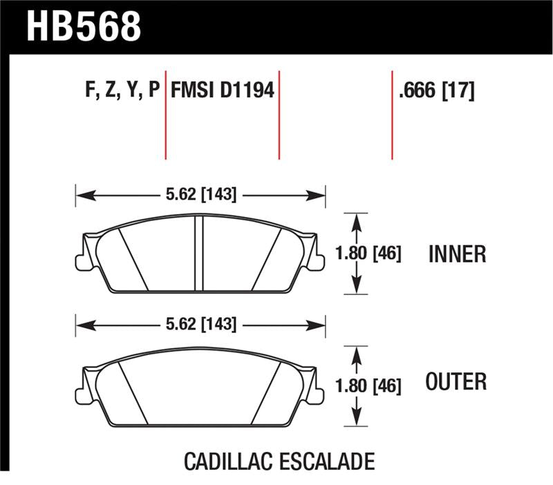 Hawk Performance Hawk 07-08 Escalade 6.2 / 07-08 Avalanche Super Duty Rear Brake Pads