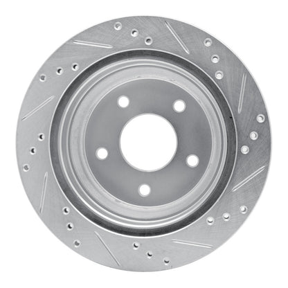 R1 Concepts R1 97-05 Chevrolet S10 Rear Left Drilled & Slotted Silver Brake Rotor
