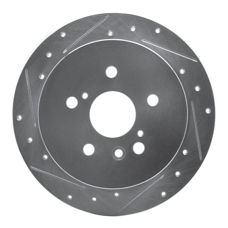 R1 Concepts R1 04-10 Toyota SIENNA Rear Left Drilled & Slotted Silver Brake Rotor
