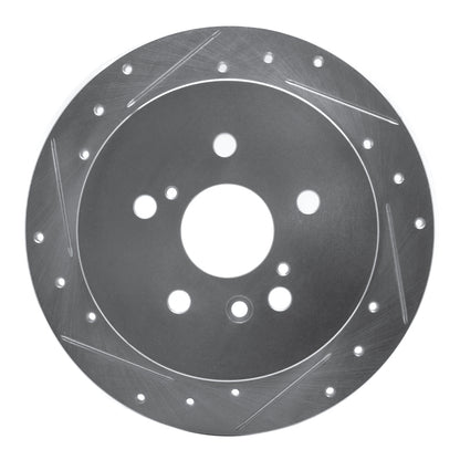 R1 Concepts R1 04-10 Toyota SIENNA Rear Left Drilled & Slotted Silver Brake Rotor