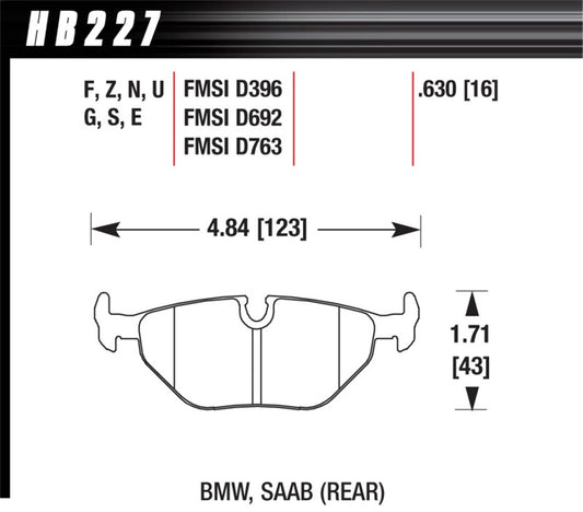 Hawk Performance Hawk 92-95 BMW 318i 1.8L Base Sedan Rear ER-1 Brake Pads