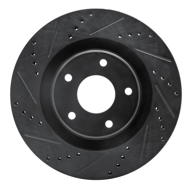 R1 Concepts R1 05-13 Cadillac XLR Front Left Drilled & Slotted Black Brake Rotor
