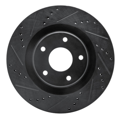 R1 Concepts R1 05-13 Cadillac XLR Front Left Drilled & Slotted Black Brake Rotor