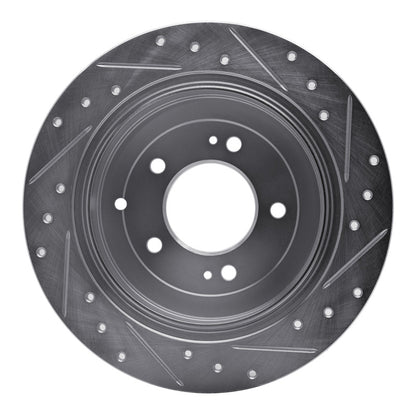 R1 Concepts R1 16-22 Hyundai TUCSON Rear Left Drilled & Slotted Silver Brake Rotor
