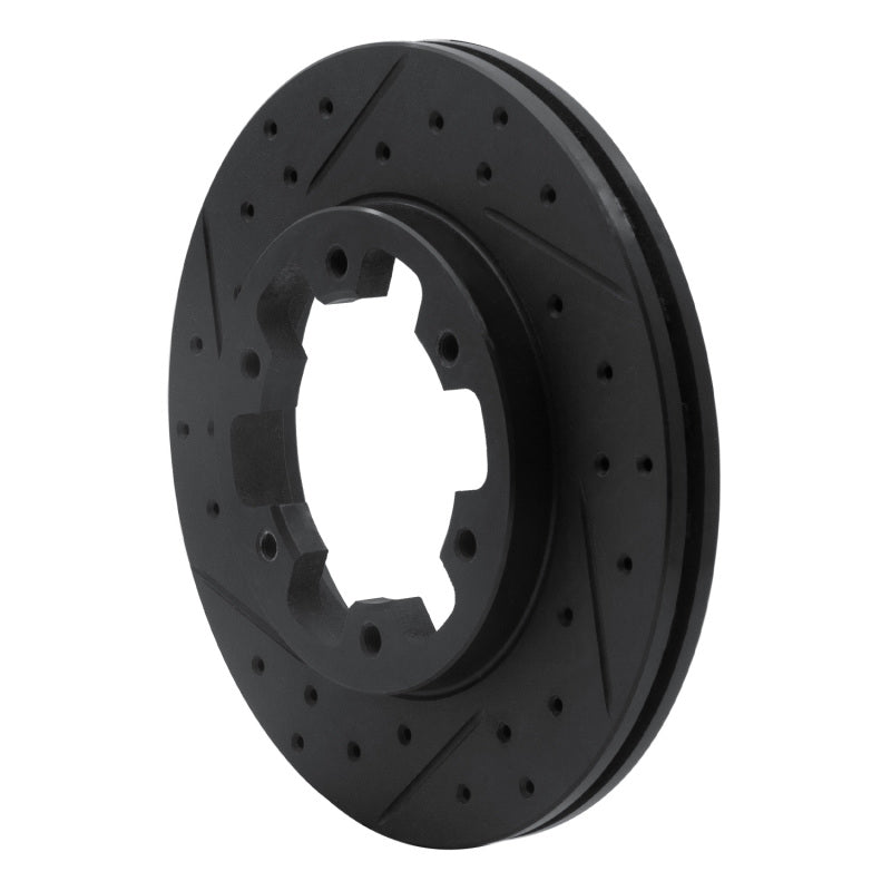 R1 Concepts R1 83-85 Nissan 720 DATSUN Front Left Drilled & Slotted Black Brake Rotor