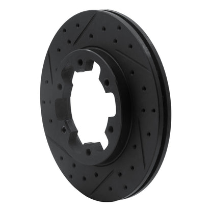 R1 Concepts R1 83-85 Nissan 720 DATSUN Front Left Drilled & Slotted Black Brake Rotor