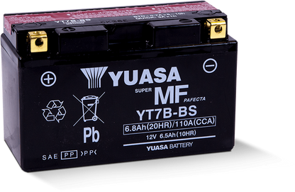 Yuasa Battery Yuasa YT7B-BS Maintenance Free AGM 12-Volt Battery w/Bottle