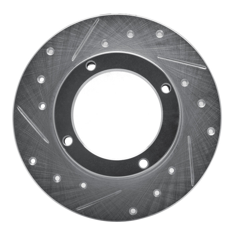 R1 Concepts R1 73-79 Honda Civic Hatchback Front Left Drilled & Slotted Silver Brake Rotor