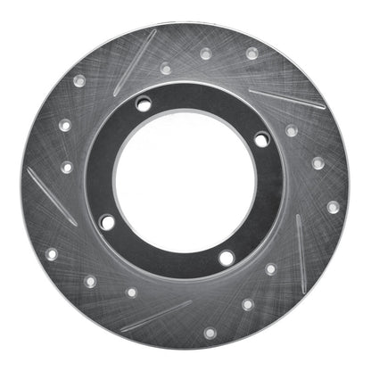 R1 Concepts R1 73-79 Honda Civic Hatchback Front Left Drilled & Slotted Silver Brake Rotor