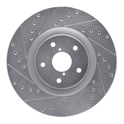 R1 Concepts R1 19-23 Subaru ASCENT Front Left Drilled & Slotted Silver Brake Rotor