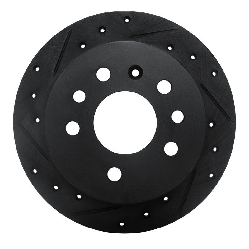 R1 Concepts R1 94-96 Saab 900 Rear Left Drilled & Slotted Black Brake Rotor
