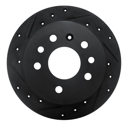R1 Concepts R1 94-96 Saab 900 Rear Left Drilled & Slotted Black Brake Rotor