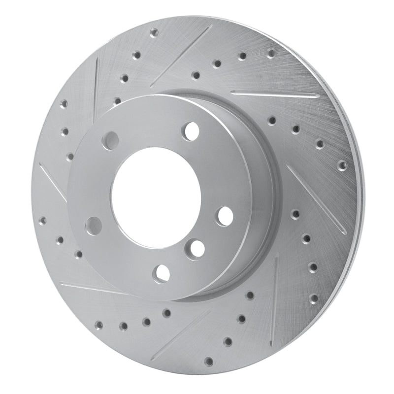 R1 Concepts R1 06-13 BMW 128I Front Left Drilled & Slotted Silver Brake Rotor