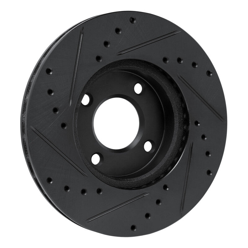 R1 Concepts R1 17-25 Nissan Versa Front Right Drilled & Slotted Black Brake Rotor