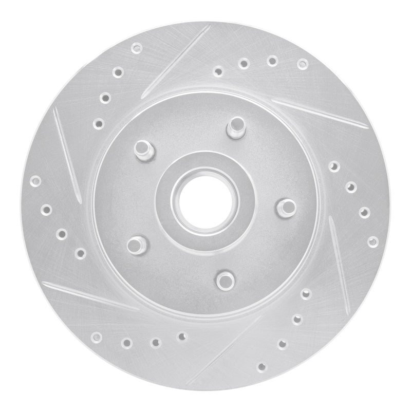 R1 Concepts R1 84-87 Lincoln Mark VII Front Left Drilled & Slotted Silver Brake Rotor