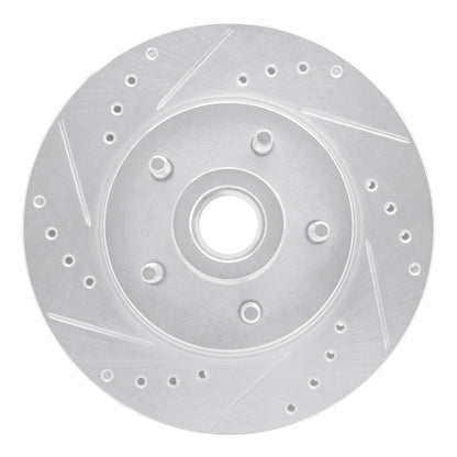R1 Concepts R1 84-87 Lincoln Mark VII Front Left Drilled & Slotted Silver Brake Rotor