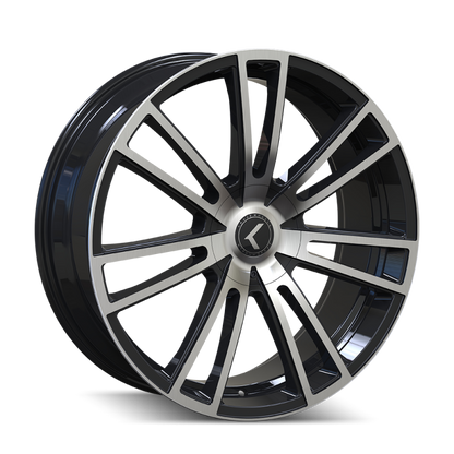 Kraze Wheels Kraze KR183 Spectra 22x8.5 / 5x108/114.3 BP / 38mm Offset / 72.62mm Hub Gloss Black Machined Wheel