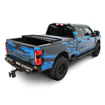 Westin 17-24 Ford F-250/350 Super Duty 6.75ft. Bed Soft Tri-Fold Tonneau Cover - Black