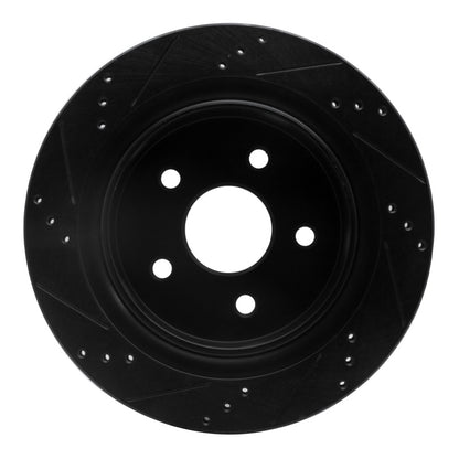 R1 Concepts R1 02-24 Chrysler ASPEN Rear Right Drilled & Slotted Black Brake Rotor