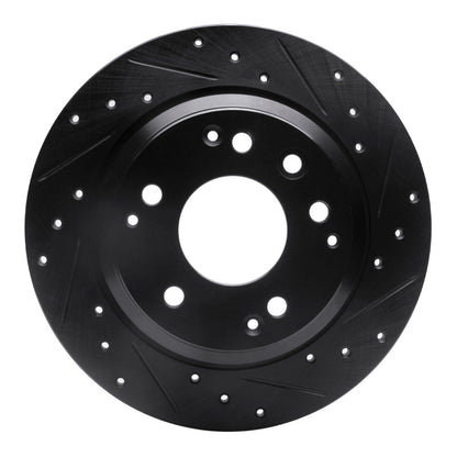 R1 Concepts R1 99-01 Acura RL Rear Right Drilled & Slotted Black Brake Rotor