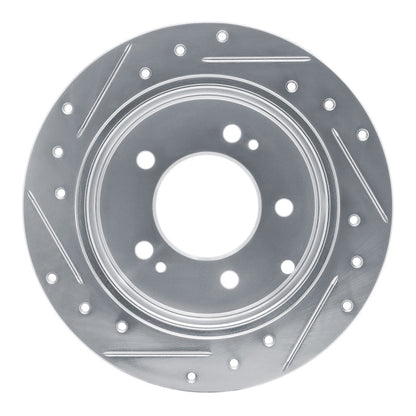 R1 Concepts R1 10-13 Kia Forte5 Rear Right Drilled & Slotted Silver Brake Rotor