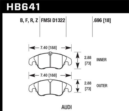 Hawk Performance Hawk 09-10 Audi A4/A4 Quattro/A5 Quattro/Q5/S5 / 10 S4 HPS Street Front Brake Pads