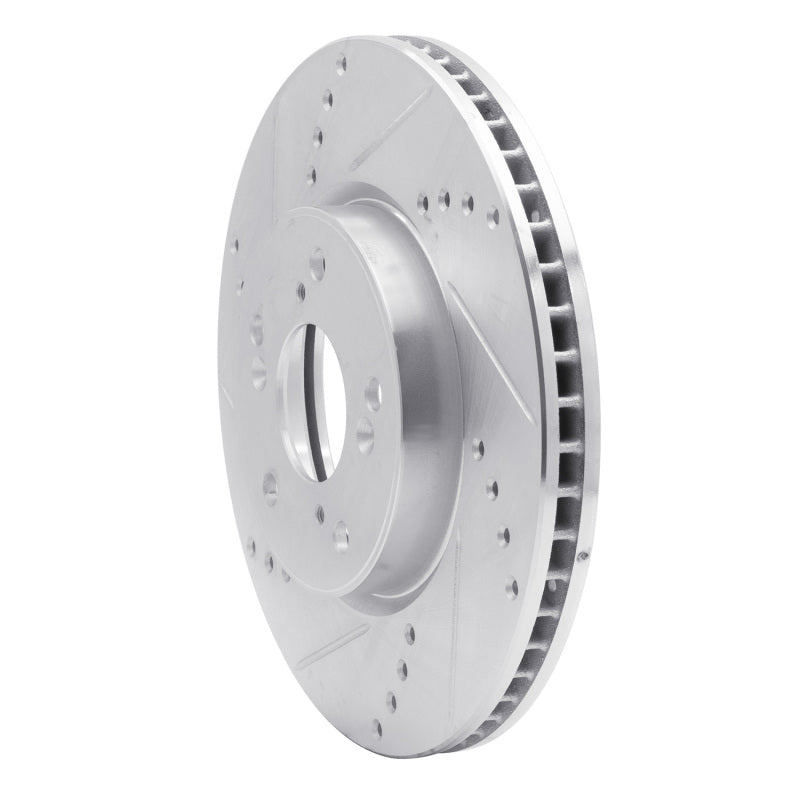 R1 Concepts R1 13-22 Honda Accord Sedan Front Left Drilled & Slotted Silver Brake Rotor