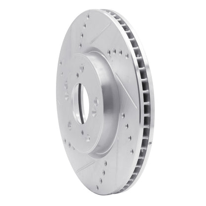 R1 Concepts R1 13-22 Honda Accord Sedan Front Left Drilled & Slotted Silver Brake Rotor