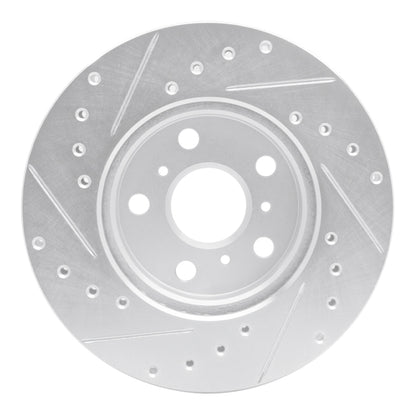 R1 Concepts R1 88-93 Toyota Celica Front Right Drilled & Slotted Silver Brake Rotor