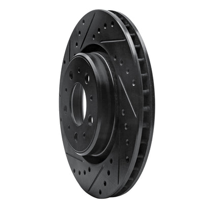 R1 Concepts R1 98-04 Volvo V70 Front Left Drilled & Slotted Black Brake Rotor