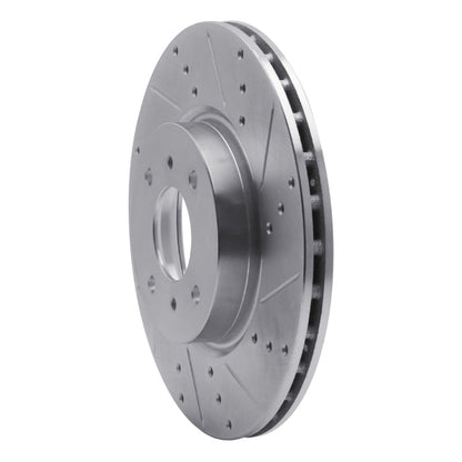 R1 Concepts R1 04-06 Nissan Sentra Front Right Drilled & Slotted Silver Brake Rotor