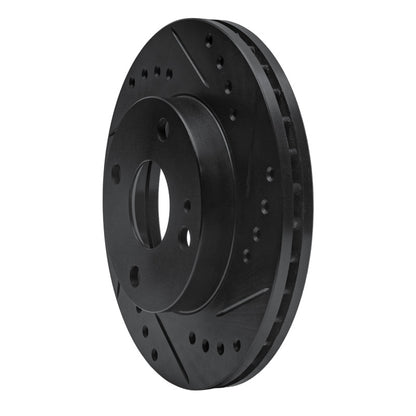 R1 Concepts R1 90-01 Ford Escort Front Right Drilled & Slotted Black Brake Rotor