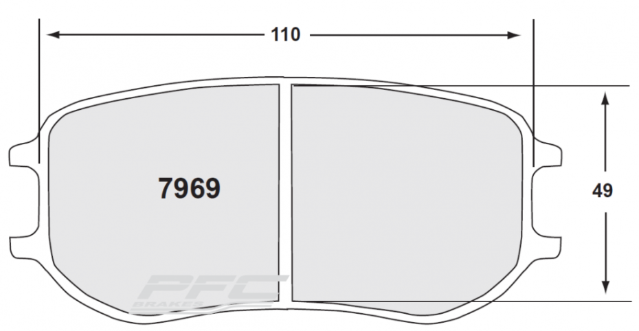PFC 7969.11.20.44 REAR BRAKE PADS 11 CMPD 20MM PORSCHE CAYMAN GT4 CLUBSPORT GT4CS / 991 CUP ZR68 CALIPER