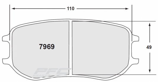 PFC 7969.11.20.44 REAR BRAKE PADS 11 CMPD 20MM PORSCHE CAYMAN GT4 CLUBSPORT GT4CS / 991 CUP ZR68 CALIPER