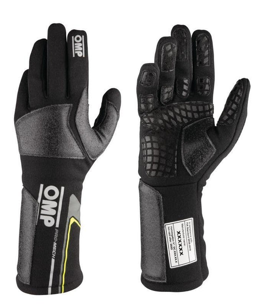 OMP Pro Mech-S Gloves Fia 8856-2018 Fluo Yellow Sz M