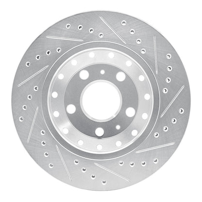 R1 Concepts R1 04-10 Audi A8 Rear Left Drilled & Slotted Silver Brake Rotor