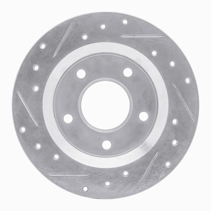 R1 Concepts R1 84-88 Pontiac 6000 Rear Right Drilled & Slotted Silver Brake Rotor