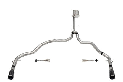 CORSA Performance Corsa 2021-2025 Ford F-150 Regular Cab/ 8in Bed 5.0L V8 Sport Cat-Back Dual Rear Exit-Black PVD