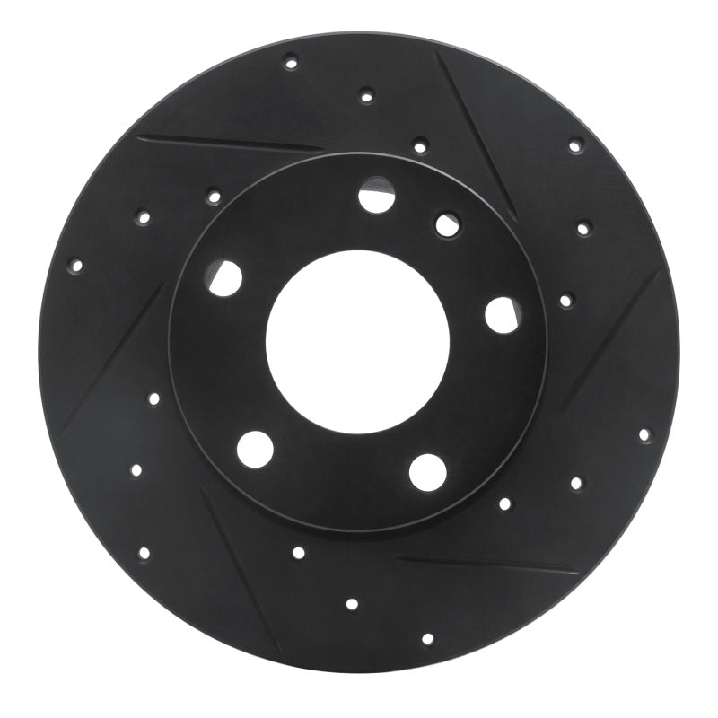 R1 Concepts R1 76-76 BMW 530I Front Right Drilled & Slotted Black Brake Rotor