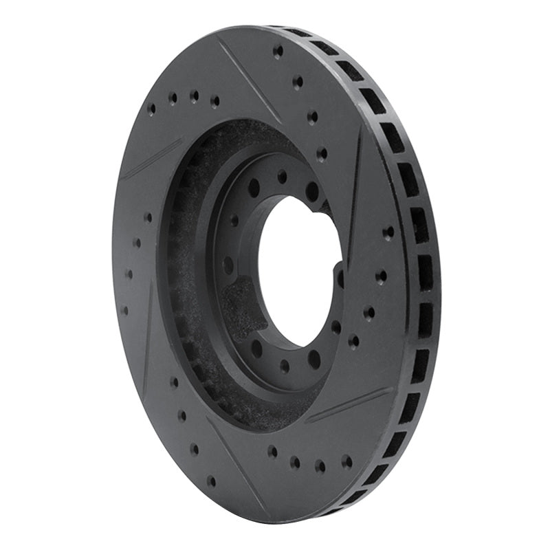 R1 Concepts R1 90-04 Mitsubishi Montero Sport (USA/Canada) Front Left Drilled & Slotted Black Brake Rotor