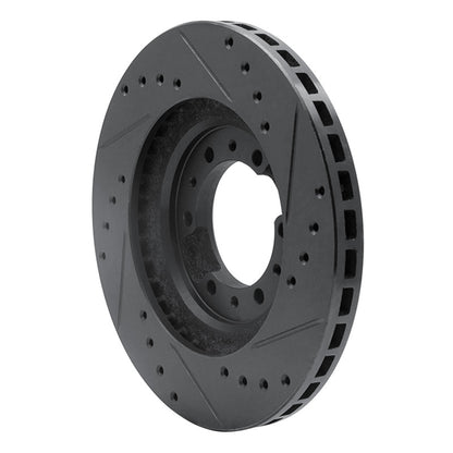R1 Concepts R1 90-04 Mitsubishi Montero Sport (USA/Canada) Front Left Drilled & Slotted Black Brake Rotor