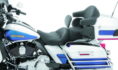 Mustang Motorcycle Mustang 08-21 Harley Electra Glide,Rd King,Str Glide Touring Heated 1PC Seat w/Driver Backrest-Black