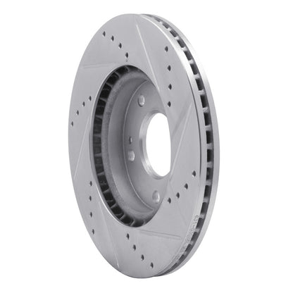 R1 Concepts R1 11-25 Hyundai Veloster Front Left Drilled & Slotted Silver Brake Rotor