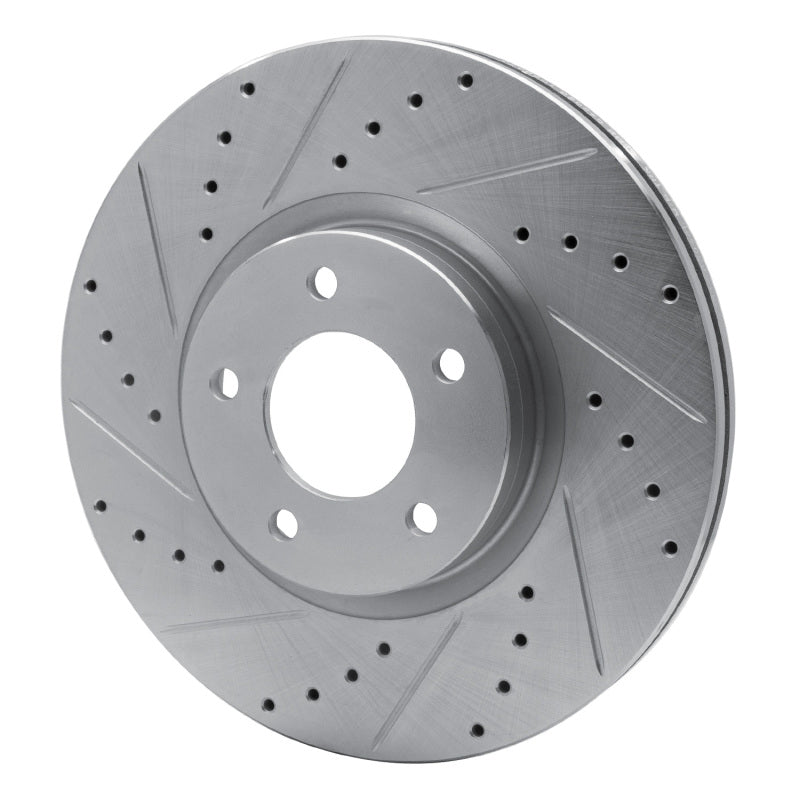 R1 Concepts R1 07-13 Mazda 3 Front Left Drilled & Slotted Silver Brake Rotor