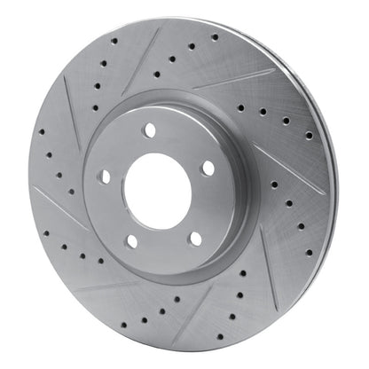 R1 Concepts R1 07-13 Mazda 3 Front Left Drilled & Slotted Silver Brake Rotor