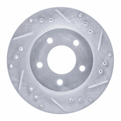 R1 Concepts R1 98-00 Chrysler LHS Front Right Drilled & Slotted Silver Brake Rotor