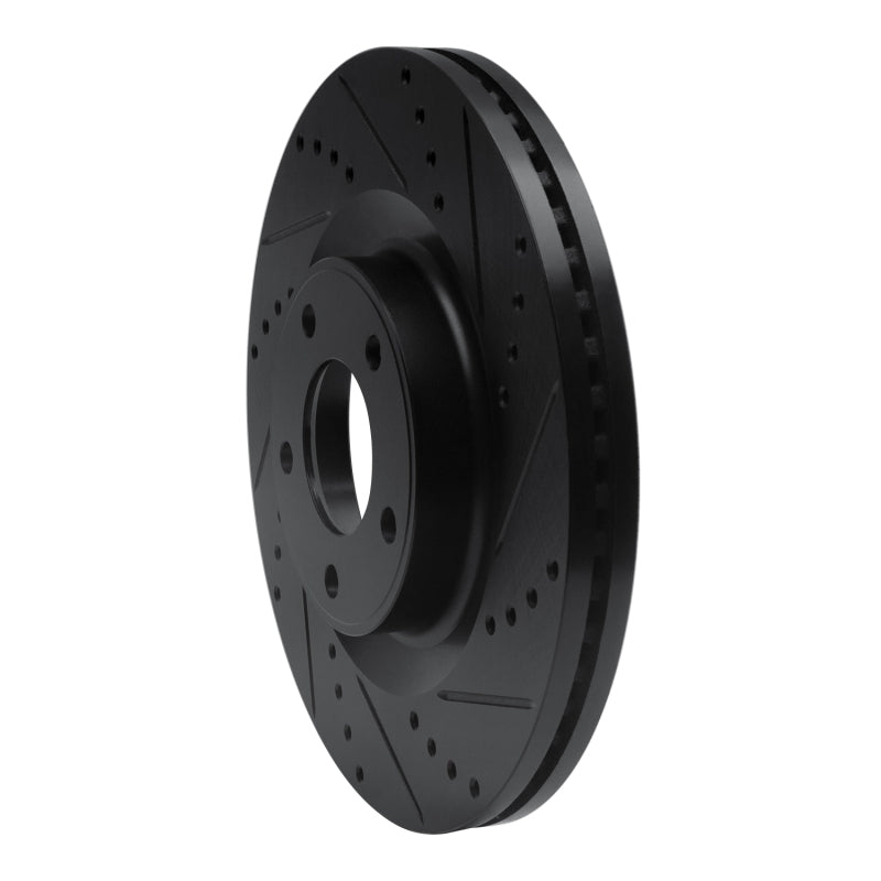 R1 Concepts R1 07-15 Ford Edge Front Right Drilled & Slotted Black Brake Rotor
