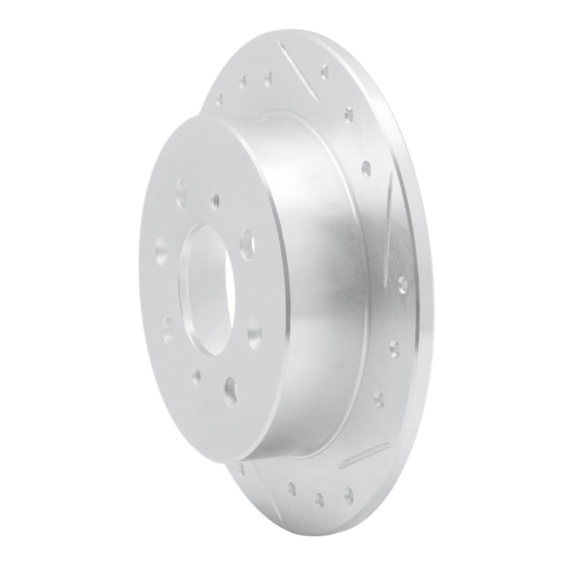 R1 Concepts R1 88-01 Acura Integra Rear Right Drilled & Slotted Silver Brake Rotor